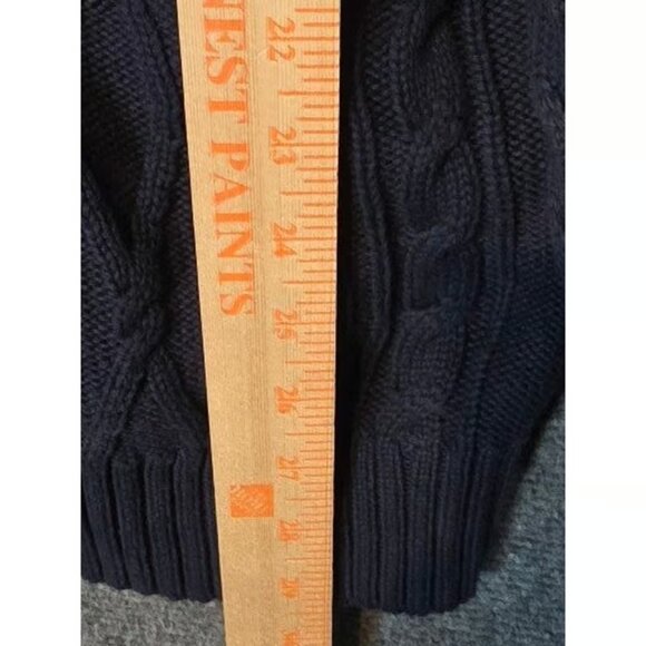 Old Navy Men Navy Blue Cable Knit Shawl Collar Cardigan Sweater Size M Classic - Picture 4 of 6